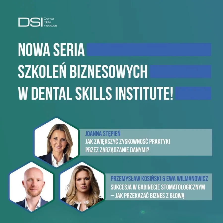 Plakat serii szkoleń biznesowych Dental Skills Institute